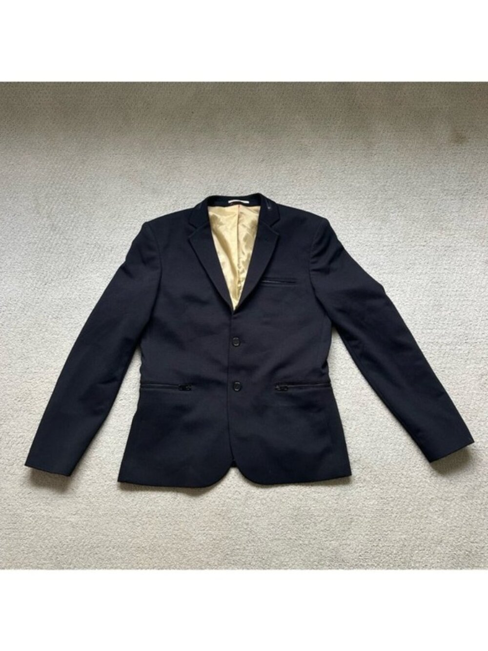Ron Tomson RNT23 Men’s Black Sport Coat Blazer Jacket Zipper Size Large 40